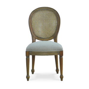 Tulip Rattan Back Dining Chair w/o Fluted Leg-Blue Hand Home