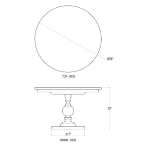 Goucho Round Dining Table 48'' In Straw Wash-Blue Hand Home