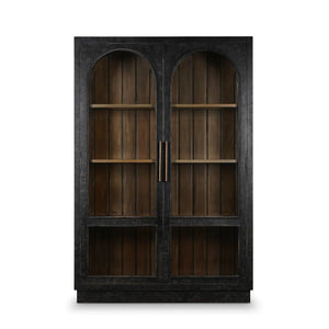 Vannes 2 Door Display Cabinet w/ Glass Shelves-Blue Hand Home