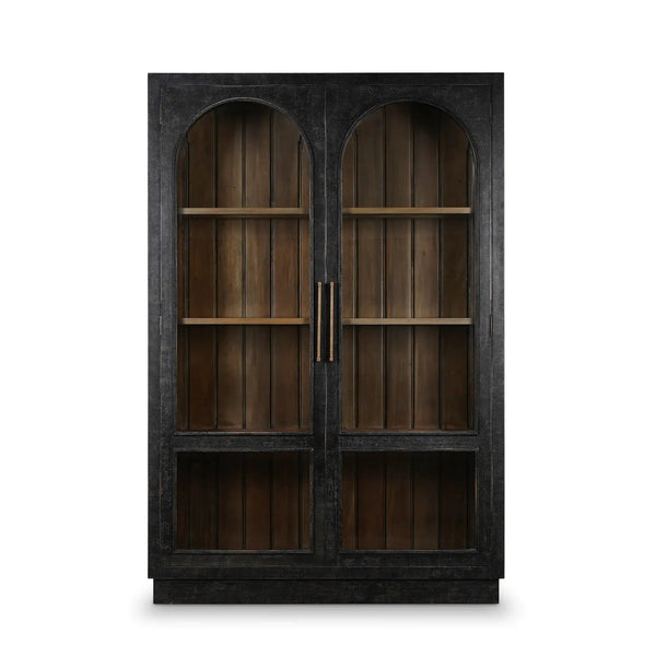 Vannes 2 Door Display Cabinet w/ Glass Shelves-Blue Hand Home