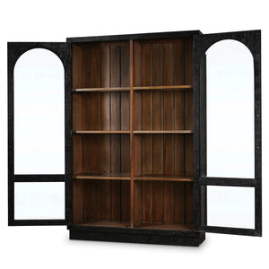 Vannes 2 Door Display Cabinet w/ Glass Shelves-Blue Hand Home