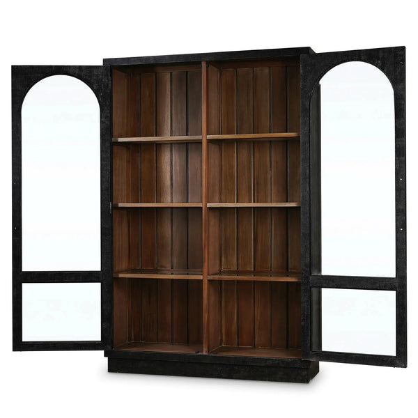 Vannes 2 Door Display Cabinet w/ Glass Shelves-Blue Hand Home
