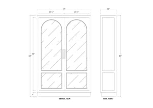 Vannes 2 Door Display Cabinet w/ Glass Shelves-Blue Hand Home