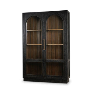 Vannes 2 Door Display Cabinet w/ Glass Shelves-Blue Hand Home