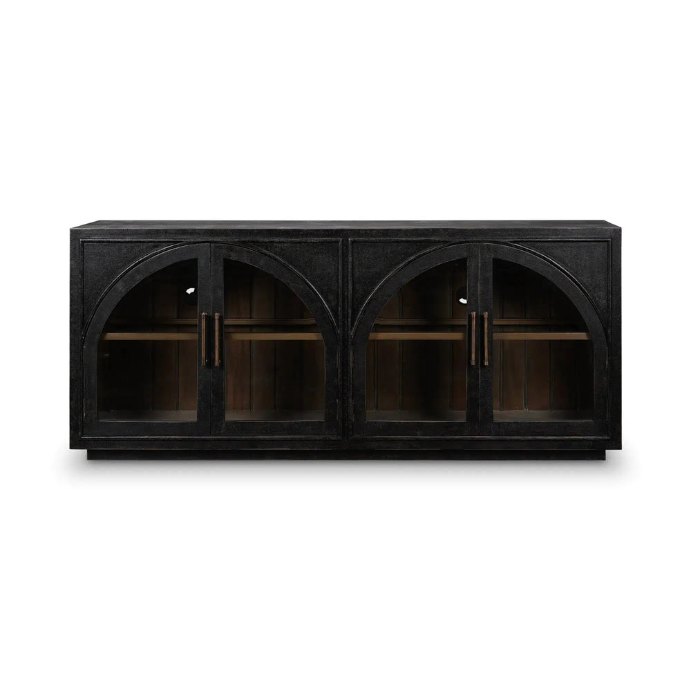 Vannes 4 Door Sideboard w/ Glass Shelves-Blue Hand Home