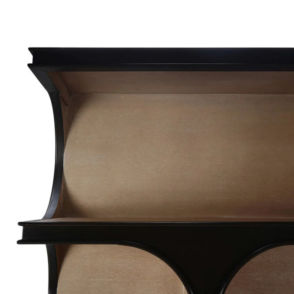 Vannes Crescent Bookcase-Blue Hand Home