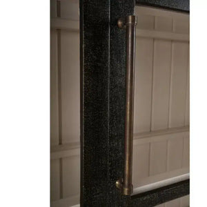 Bramble Vannes Display Cabinet W/ Glass Shelves In Vintage Black W/ Putty Interior-Bramble-Blue Hand Home