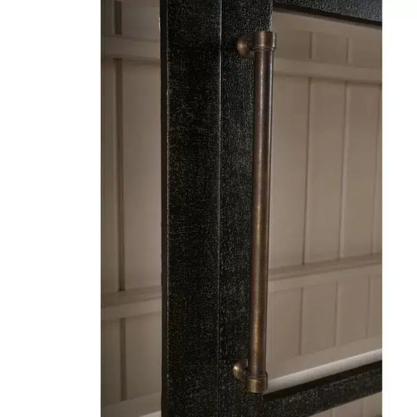 Bramble Vannes Display Cabinet W/ Glass Shelves In Vintage Black W/ Putty Interior-Bramble-Blue Hand Home