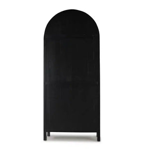 Bramble Vannes Display Cabinet W/ Glass Shelves In Vintage Black W/ Putty Interior-Bramble-Blue Hand Home