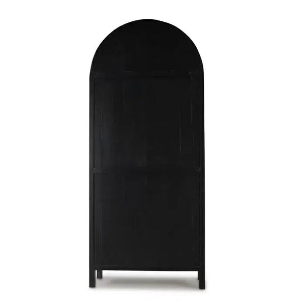 Bramble Vannes Display Cabinet W/ Glass Shelves In Vintage Black W/ Putty Interior-Bramble-Blue Hand Home