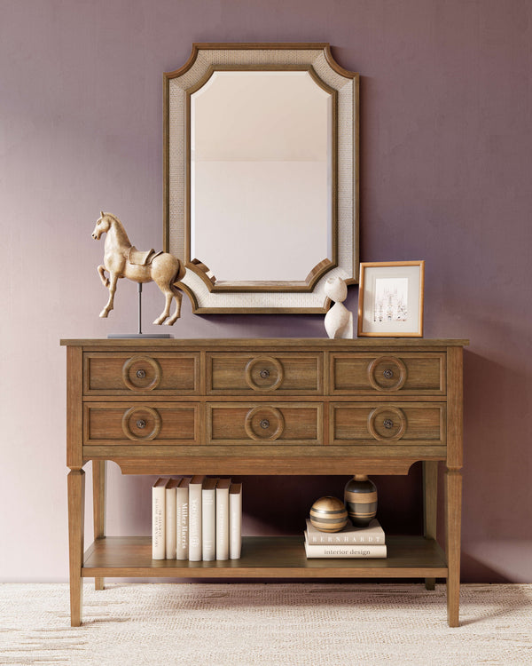 Orleans Console Table In Straw Wash-Blue Hand Home