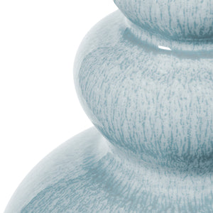 Virginia Lamp with Shade, 16-inch White Linen, Cloud Blue