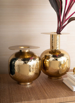 Vitale Medium Vase / Brass-Villa & House-Blue Hand Home