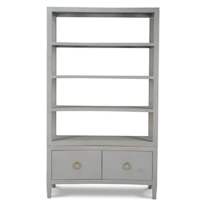 Westminster Concave Linen Wrapped Shelving Unit-Blue Hand Home