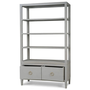 Westminster Concave Linen Wrapped Shelving Unit-Blue Hand Home
