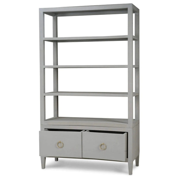 Westminster Concave Linen Wrapped Shelving Unit-Blue Hand Home