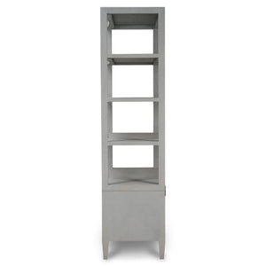 Westminster Concave Linen Wrapped Shelving Unit-Blue Hand Home