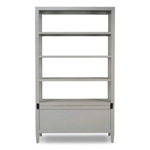 Westminster Concave Linen Wrapped Shelving Unit-Blue Hand Home