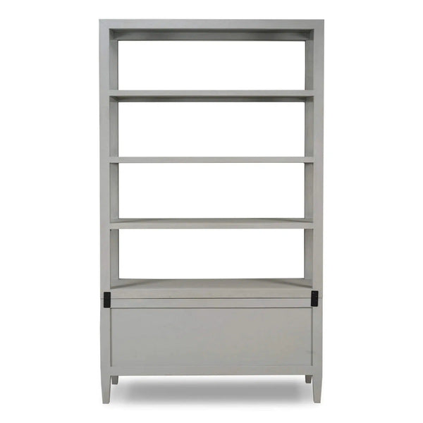 Westminster Concave Linen Wrapped Shelving Unit-Blue Hand Home
