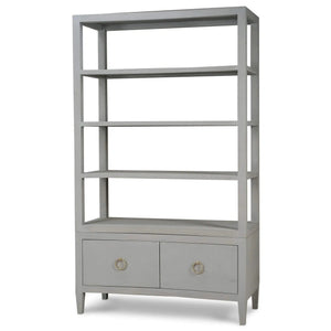 Westminster Concave Linen Wrapped Shelving Unit-Blue Hand Home