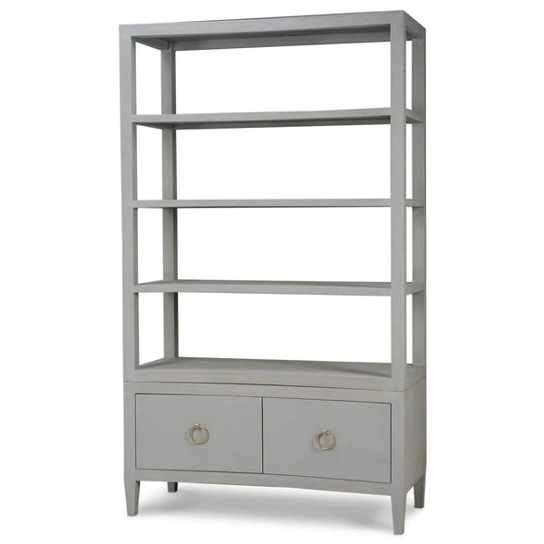 Westminster Concave Linen Wrapped Shelving Unit-Blue Hand Home