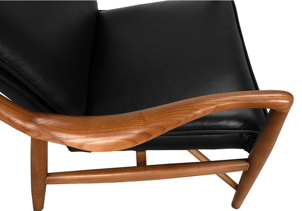 Weston Chair with Black Leather-Blue Hand Home