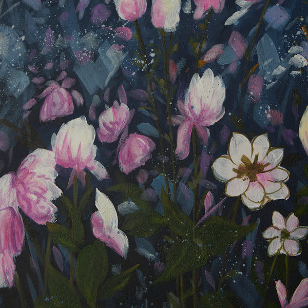 Wildflower Framed Canvas, Blue