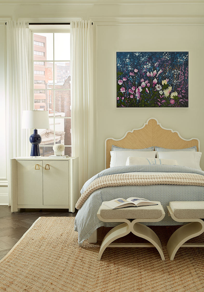 Wildflower Framed Canvas, Blue