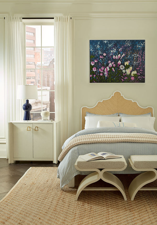 Wildflower Framed Canvas, Blue