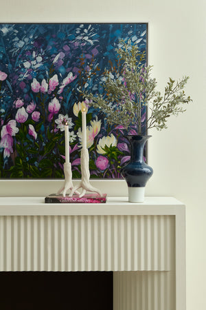 Wildflower Framed Canvas, Blue