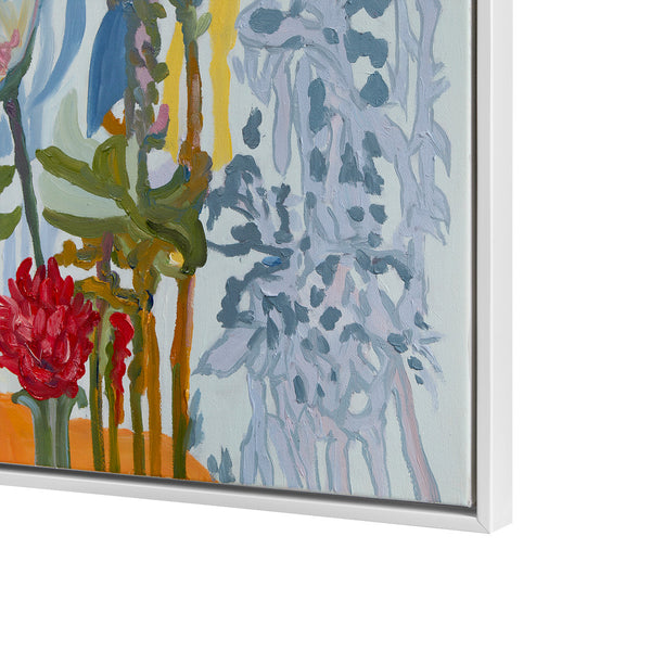 Wildflower Framed Canvas, White