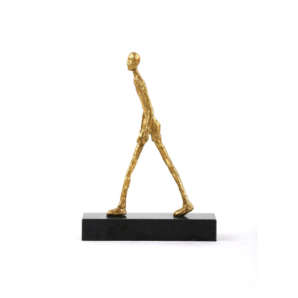 Walking_Man Statue / Gold Leaf-Villa & House-Blue Hand Home