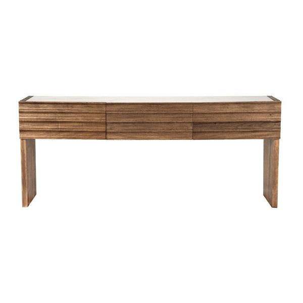 Wolf Console With White Marble Top-Noir Furniture-Blue Hand Home