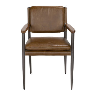 Wooster Dining Chair with Arms, Brown-Blue Hand Home