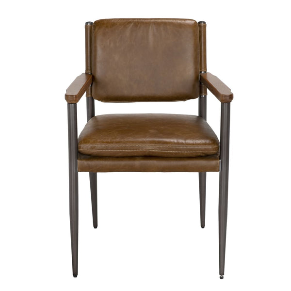 Wooster Dining Chair with Arms, Brown-Blue Hand Home