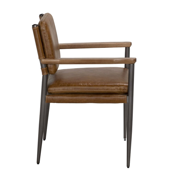 Wooster Dining Chair with Arms, Brown-Blue Hand Home