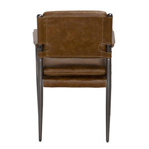 Wooster Dining Chair with Arms, Brown-Blue Hand Home