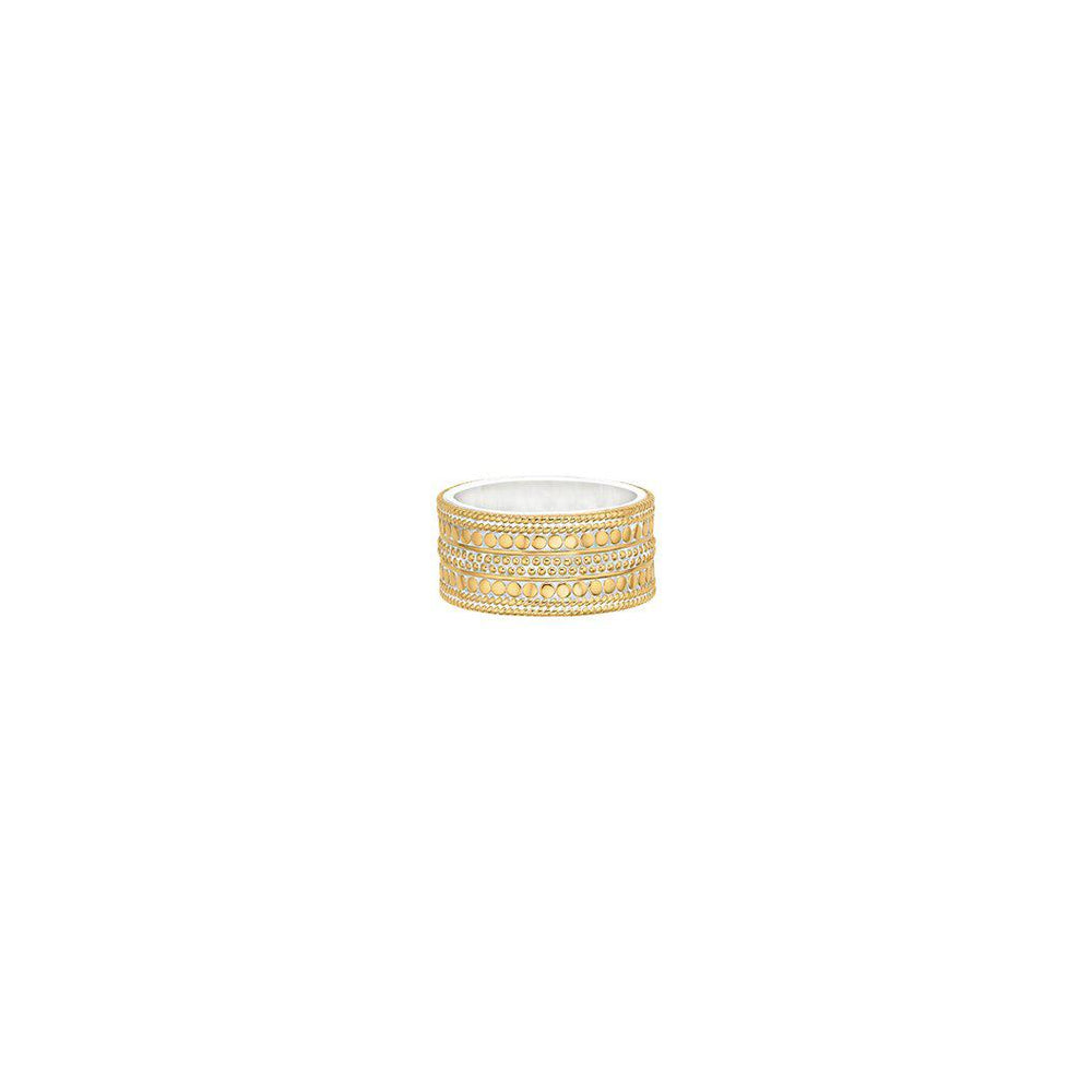 Anna Beck Divided Cigar Band Ring- Gold-Anna Beck Jewelry-Blue Hand Home