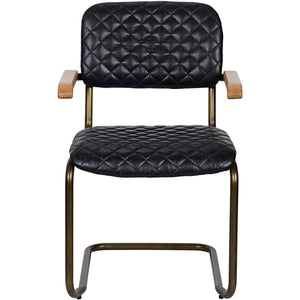 Noir Furniture 0045 Arm Chair, Vintage Black Leather-Noir Furniture-Blue Hand Home