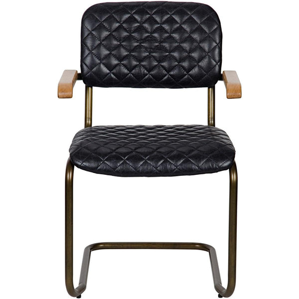 Noir Furniture 0045 Arm Chair, Vintage Black Leather-Noir Furniture-Blue Hand Home