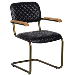 Noir Furniture 0045 Arm Chair, Vintage Black Leather-Noir Furniture-Blue Hand Home