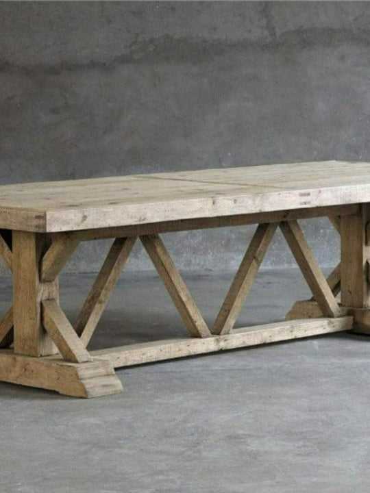 Salvaged Wood Trestle Dining Table