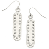 Susan Shaw Handcast Silver Bar with Dots Earrings-Susan Shaw Jewelry-Blue Hand Home