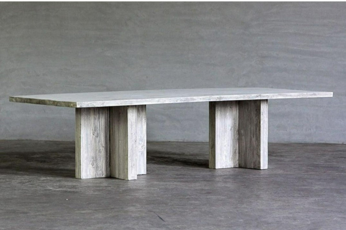 Reclaimed Elm Dining Table - T Style Leg-Organic Restoration-Blue Hand Home