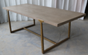 Evie Rect Dining Table in Brass Plated Iron / Matte Grey-Olde Door Company-Blue Hand Home