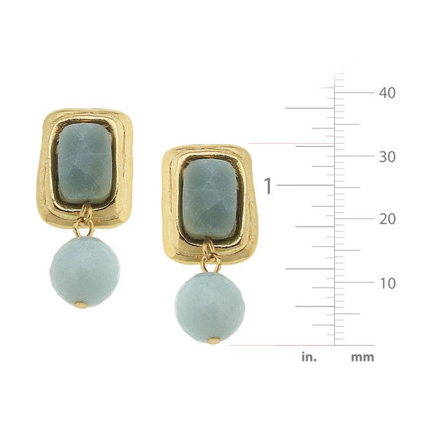 Rectangle Stone Drop Earrings-Susan Shaw Jewelry-Blue Hand Home