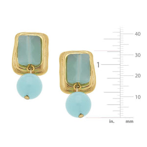 Rectangle Stone Drop Earrings-Susan Shaw Jewelry-Blue Hand Home