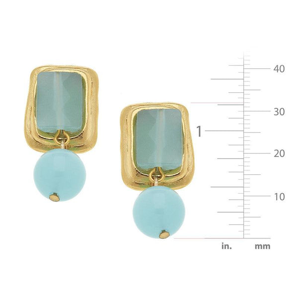 Rectangle Stone Drop Earrings-Susan Shaw Jewelry-Blue Hand Home