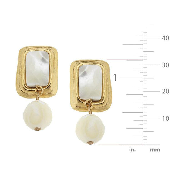 Rectangle Stone Drop Earrings-Susan Shaw Jewelry-Blue Hand Home