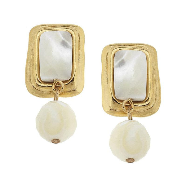 Rectangle Stone Drop Earrings-Susan Shaw Jewelry-Blue Hand Home